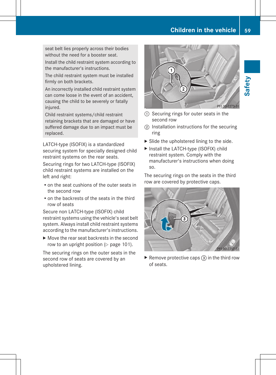 Safety, Children in the vehicle | Mercedes-Benz R-Class 2012 Owners Manual User Manual | Page 61 / 368