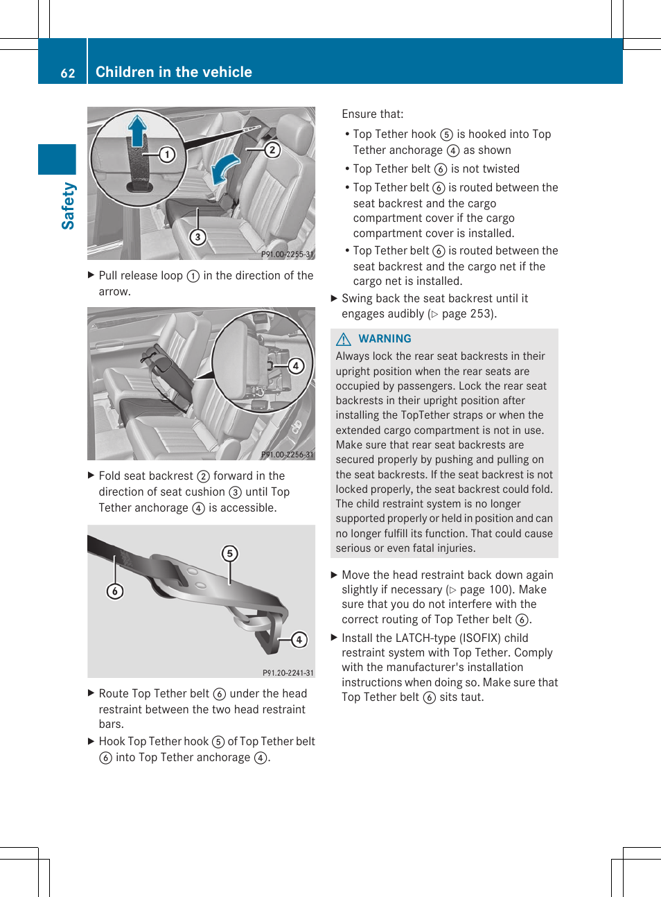 Safety, Children in the vehicle | Mercedes-Benz R-Class 2012 Owners Manual User Manual | Page 64 / 368
