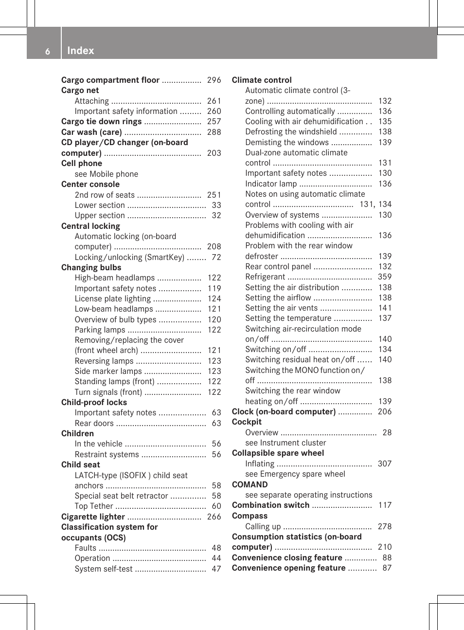 Index | Mercedes-Benz R-Class 2012 Owners Manual User Manual | Page 8 / 368