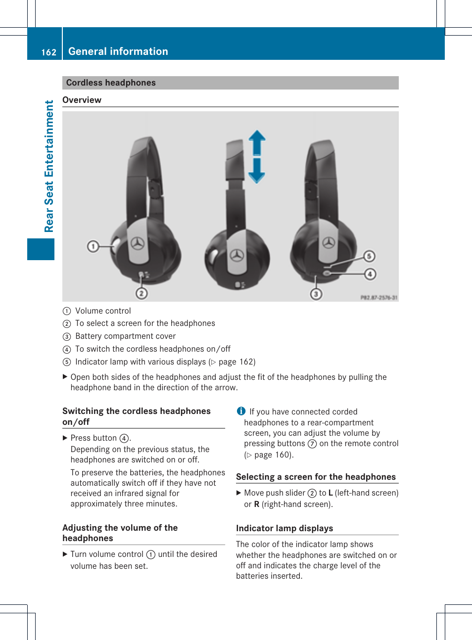 Rea rse at ent er tai nme nt, General information | Mercedes-Benz GLK-Class 2012 COMAND Manual User Manual | Page 164 / 182