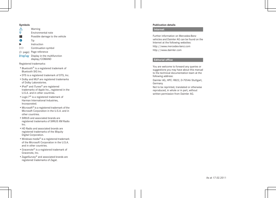 Mercedes-Benz GLK-Class 2012 COMAND Manual User Manual | Page 2 / 182