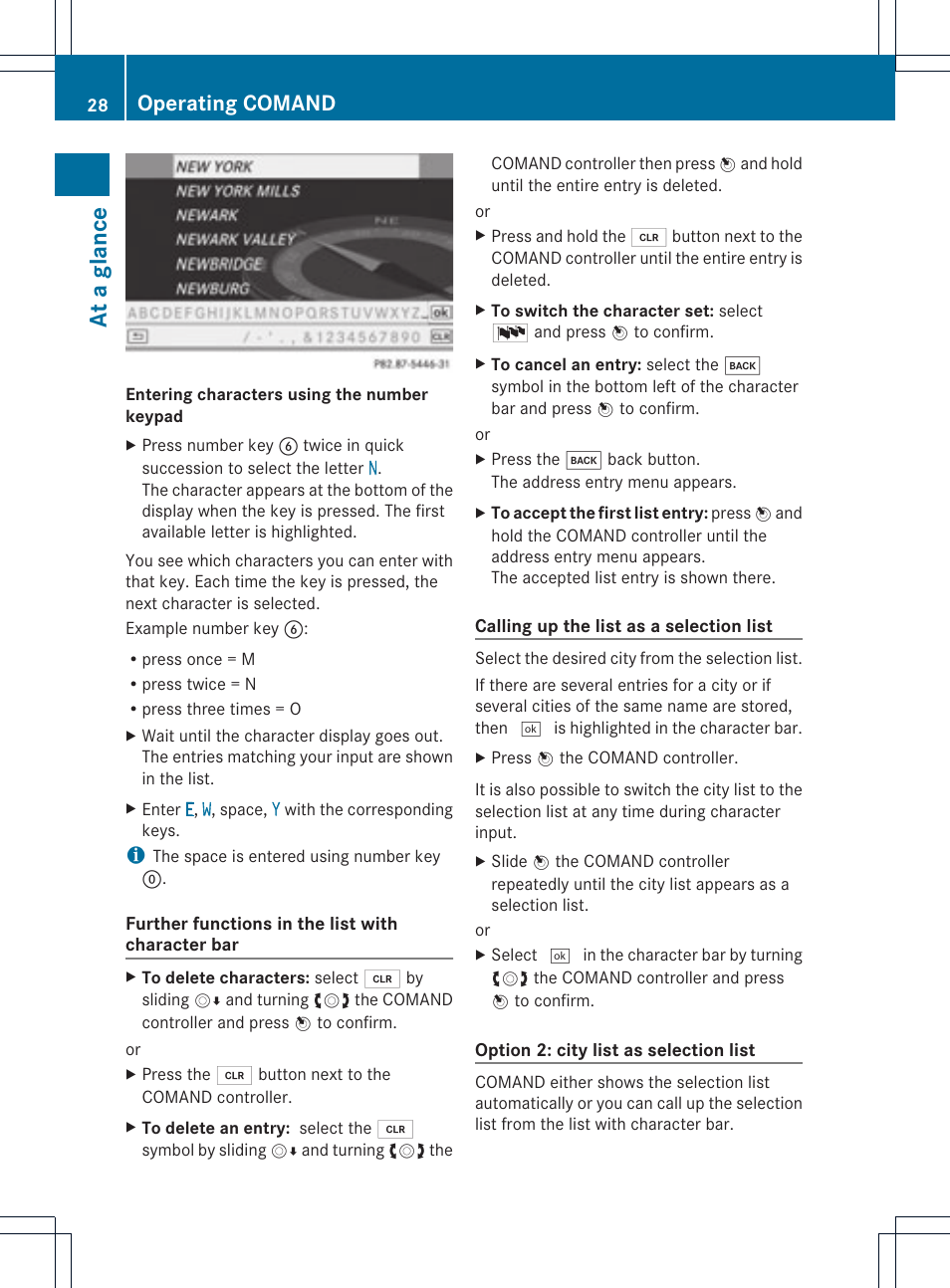 At a glance, Operating comand | Mercedes-Benz GLK-Class 2012 COMAND Manual User Manual | Page 30 / 182
