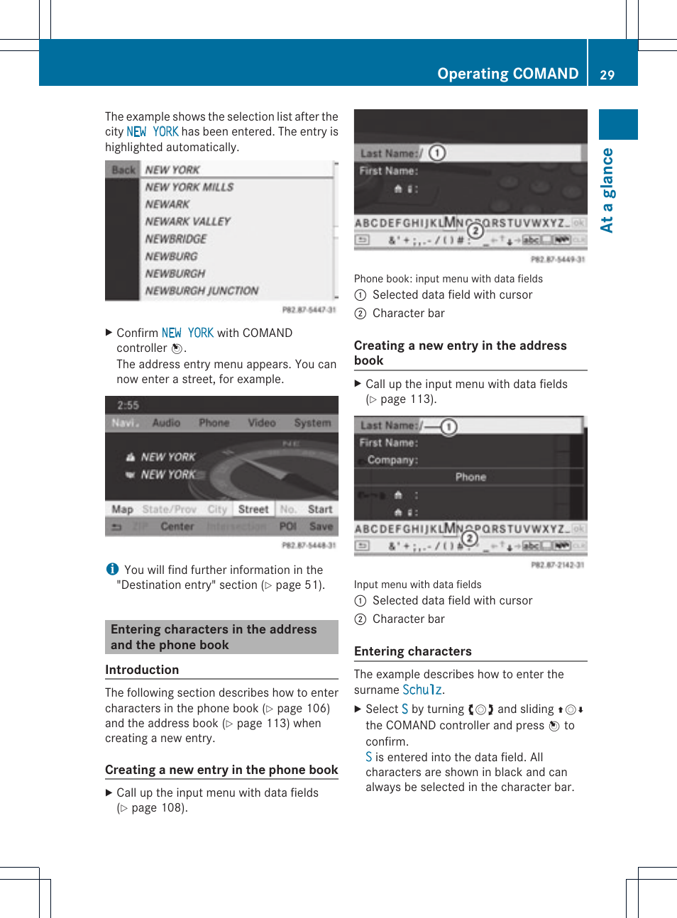 At a glance, Operating comand | Mercedes-Benz GLK-Class 2012 COMAND Manual User Manual | Page 31 / 182