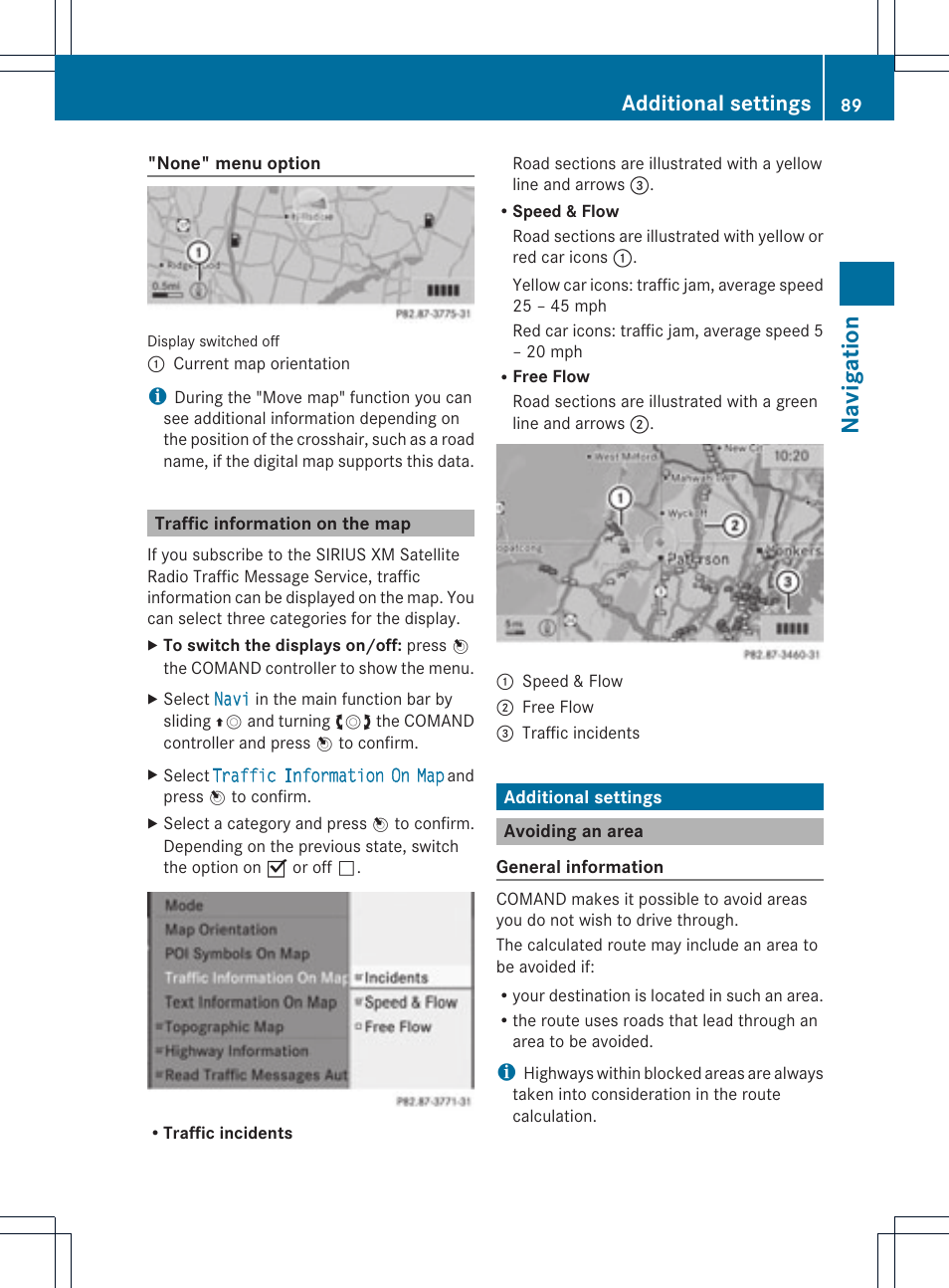 Na vigat ion, Additional settings | Mercedes-Benz GLK-Class 2012 COMAND Manual User Manual | Page 91 / 182