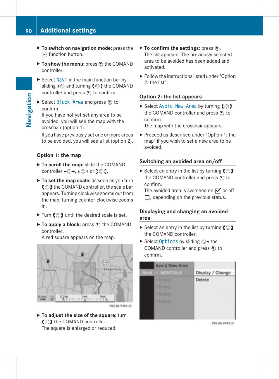Na vigation, Additional settings | Mercedes-Benz GLK-Class 2012 COMAND Manual User Manual | Page 92 / 182