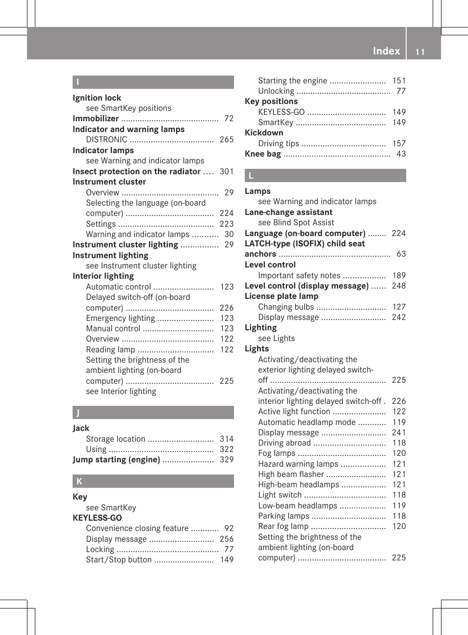 Index | Mercedes-Benz GL-Class 2012 Owners Manual User Manual | Page 13 / 384