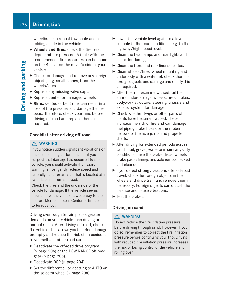 Driving and parking, Driving tips | Mercedes-Benz GL-Class 2012 Owners Manual User Manual | Page 178 / 384