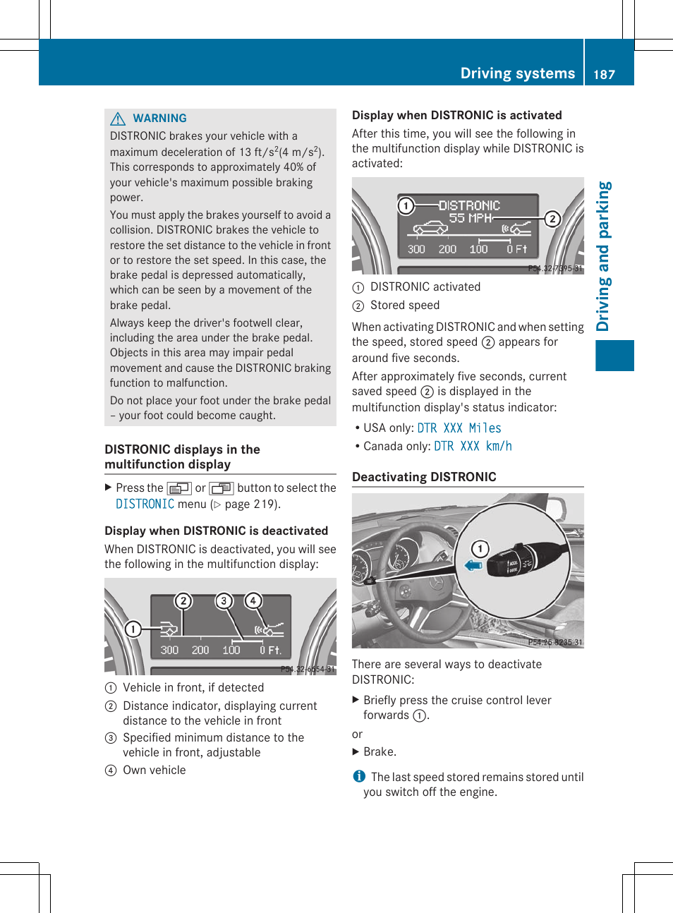 Driving and parking, Driving systems | Mercedes-Benz GL-Class 2012 Owners Manual User Manual | Page 189 / 384