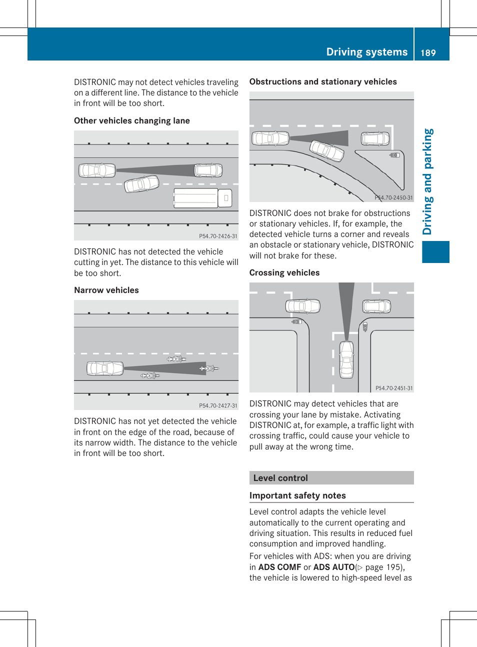 Level control, Driving and parking, Driving systems | Mercedes-Benz GL-Class 2012 Owners Manual User Manual | Page 191 / 384