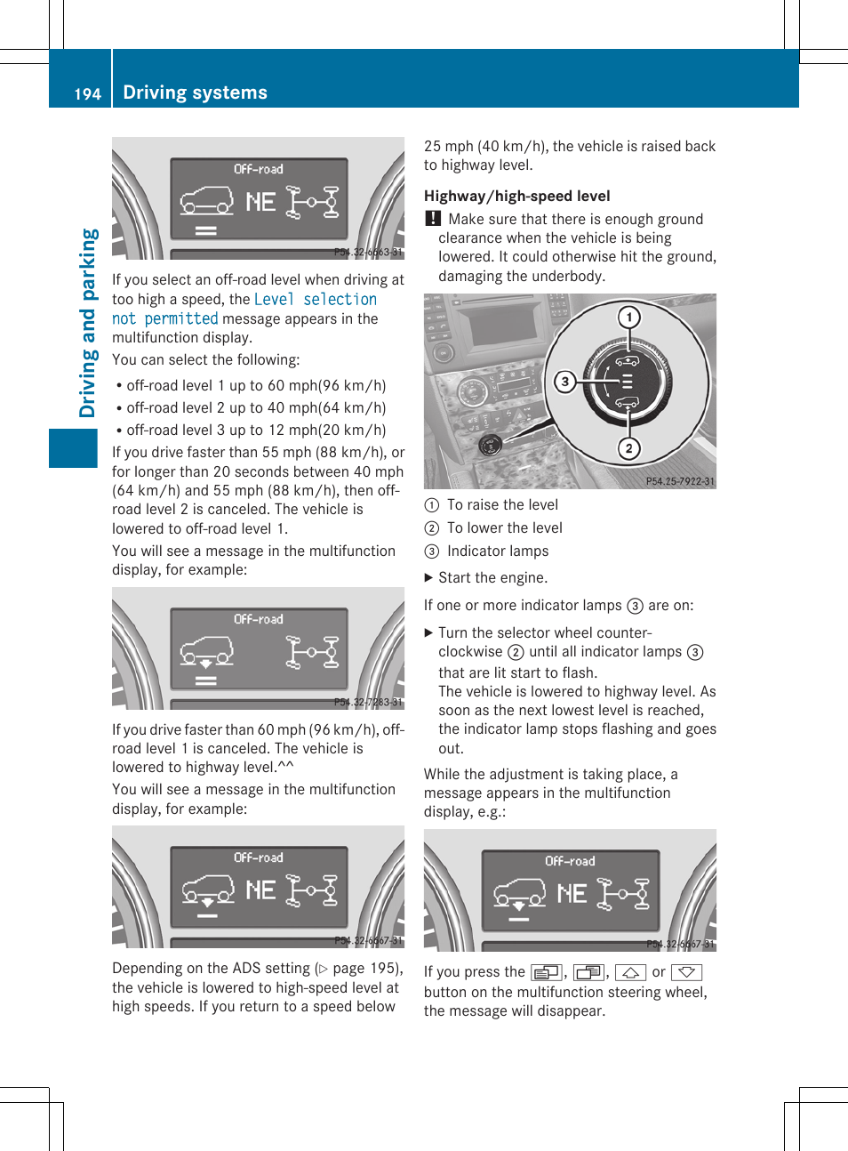 Driving and parking, Driving systems | Mercedes-Benz GL-Class 2012 Owners Manual User Manual | Page 196 / 384