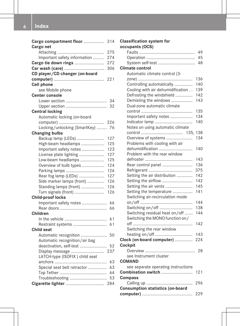 Index | Mercedes-Benz GL-Class 2012 Owners Manual User Manual | Page 8 / 384
