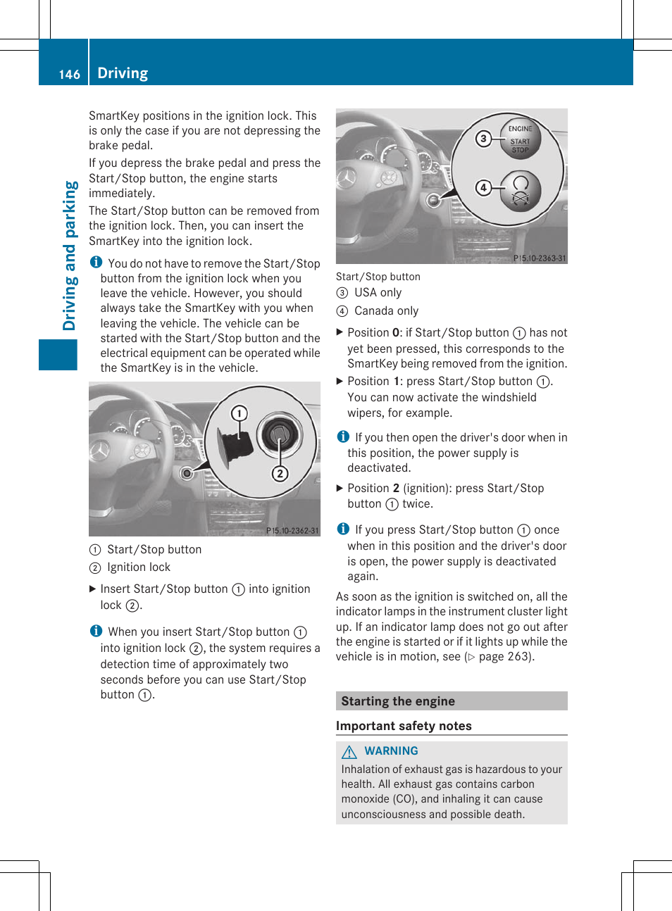 Starting the engine, Driving and parking, Driving | Mercedes-Benz E-Sedan 2012 Owners Manual User Manual | Page 148 / 396