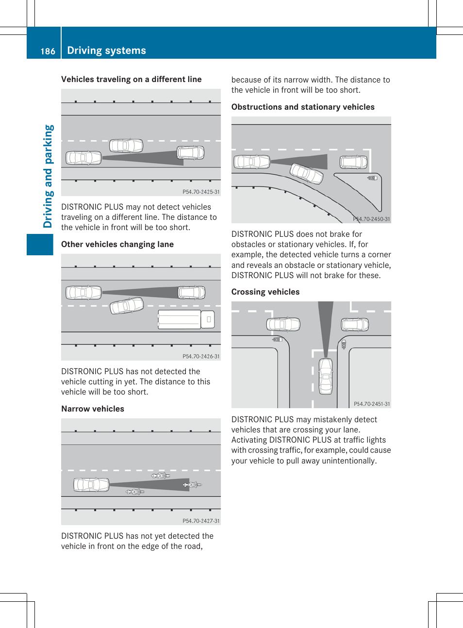 Driving and parking, Driving systems | Mercedes-Benz E-Sedan 2012 Owners Manual User Manual | Page 188 / 396