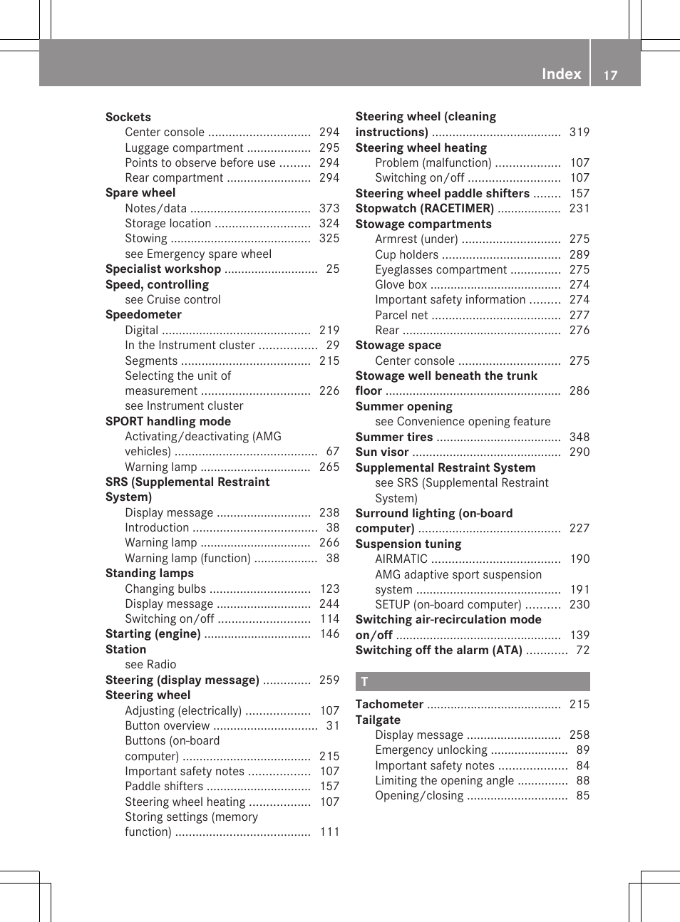 Index | Mercedes-Benz E-Sedan 2012 Owners Manual User Manual | Page 19 / 396