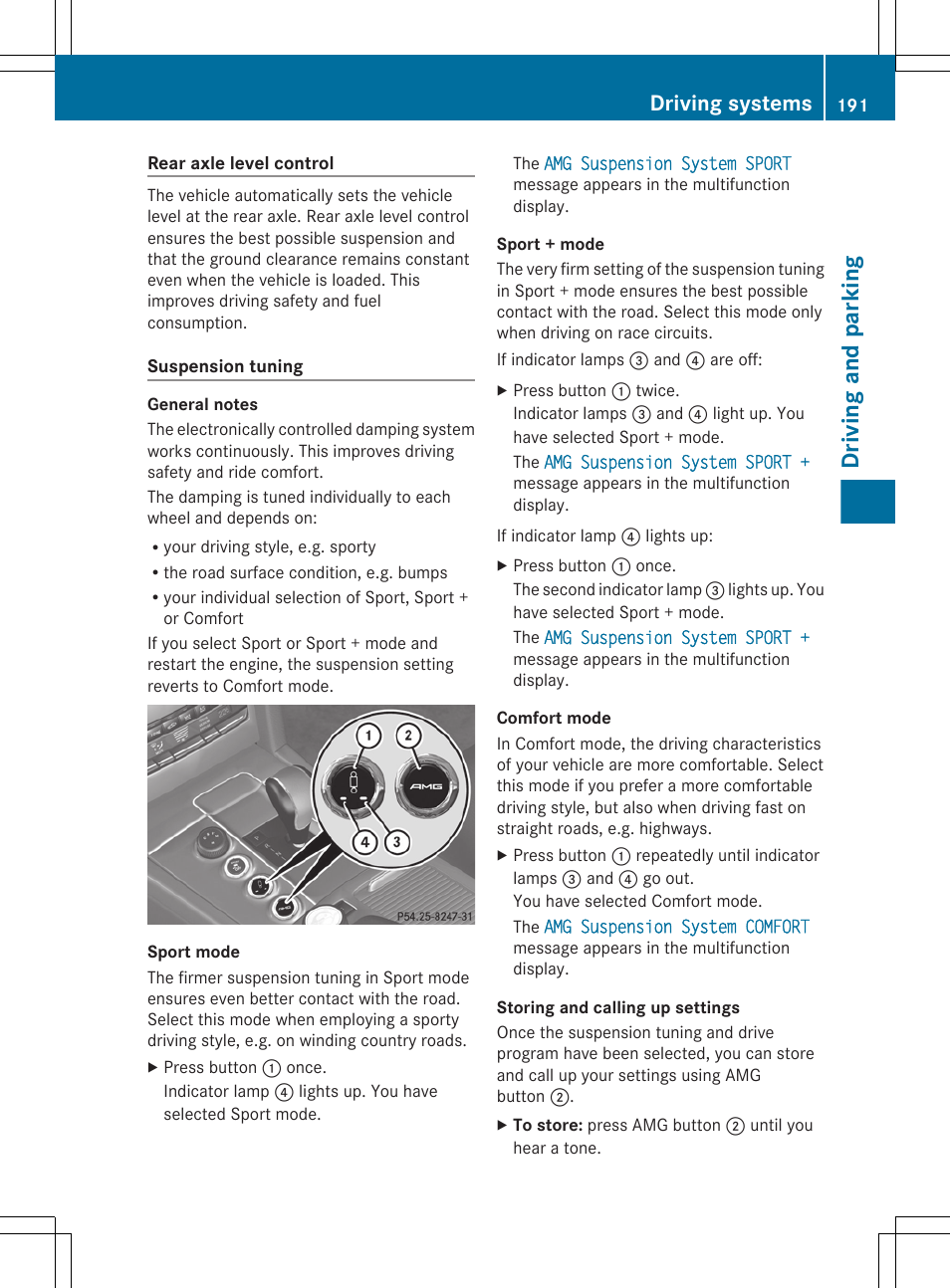 Driving and parking, Driving systems | Mercedes-Benz E-Sedan 2012 Owners Manual User Manual | Page 193 / 396