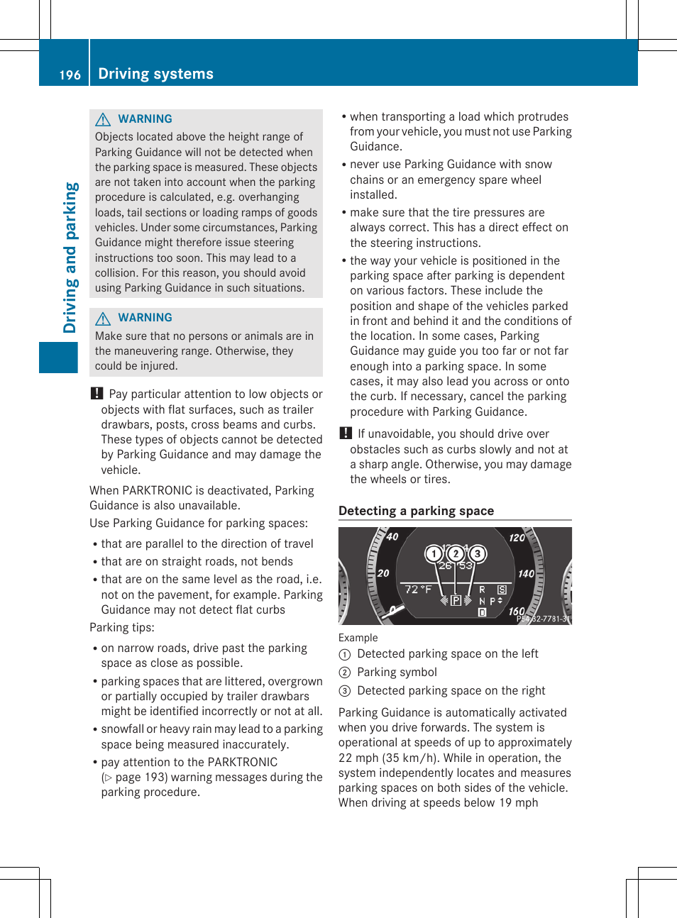 Driving and parking, Driving systems | Mercedes-Benz E-Sedan 2012 Owners Manual User Manual | Page 198 / 396