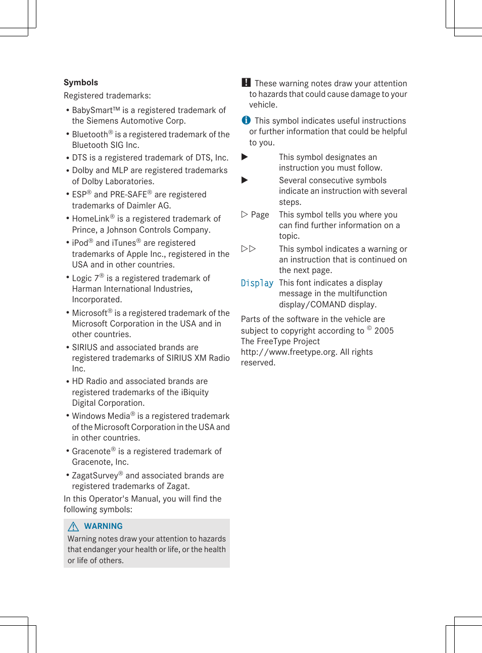 Mercedes-Benz E-Sedan 2012 Owners Manual User Manual | Page 2 / 396