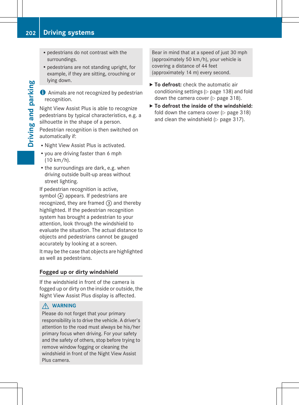 Driving and parking, Driving systems | Mercedes-Benz E-Sedan 2012 Owners Manual User Manual | Page 204 / 396