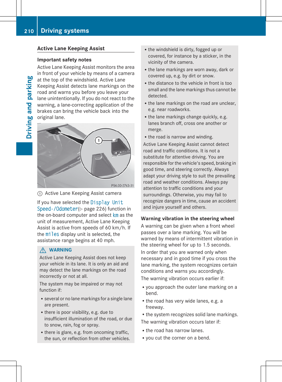 Driving and parking, Driving systems | Mercedes-Benz E-Sedan 2012 Owners Manual User Manual | Page 212 / 396