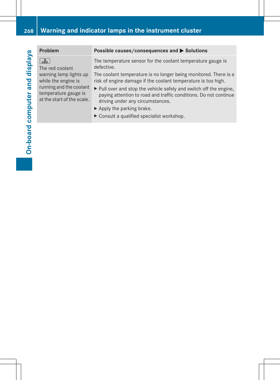 On-board computer and displays | Mercedes-Benz E-Sedan 2012 Owners Manual User Manual | Page 270 / 396