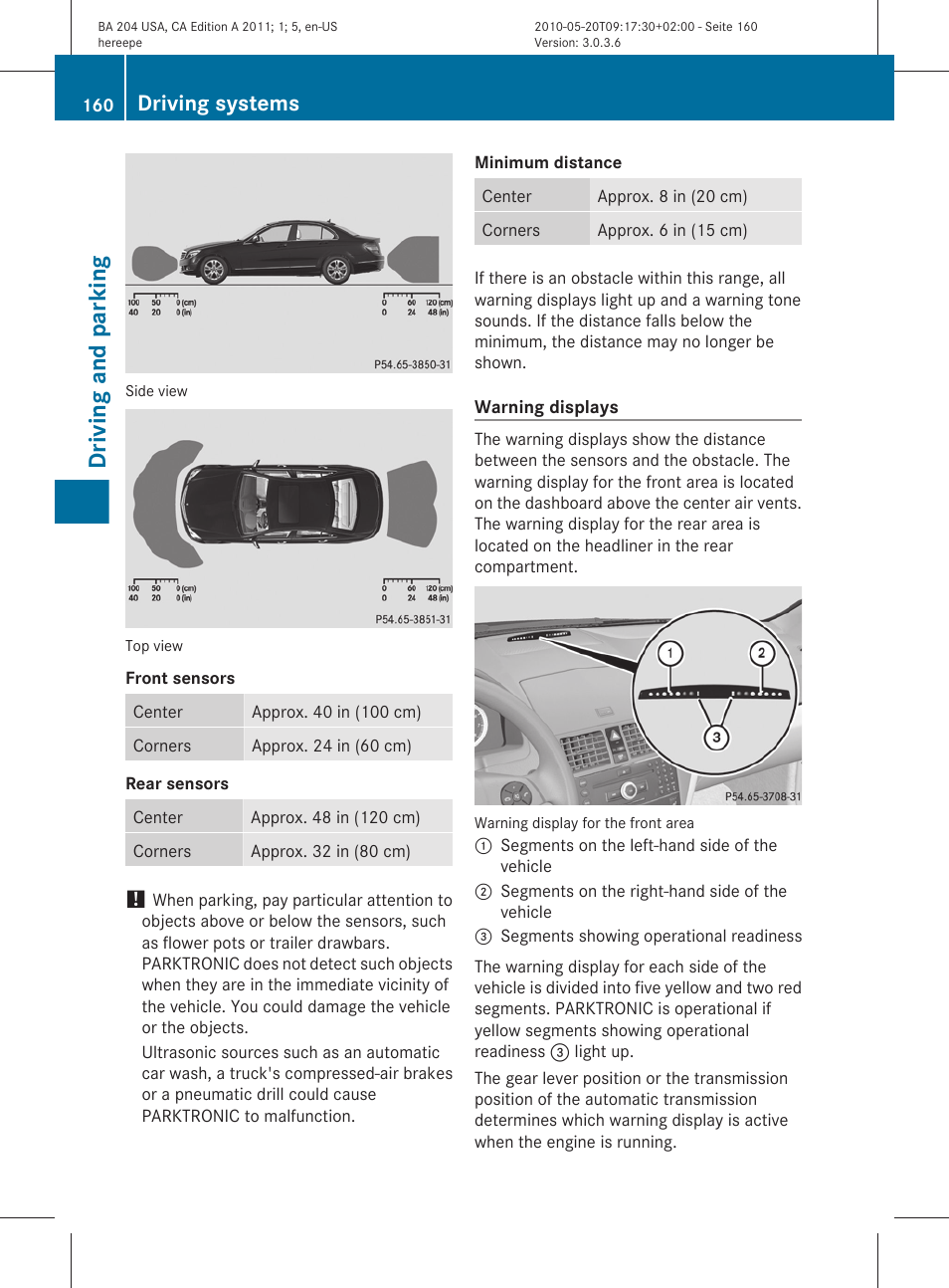 Driving and parking, Driving systems | Mercedes-Benz C-Class 2011 Owners Manual User Manual | Page 162 / 320