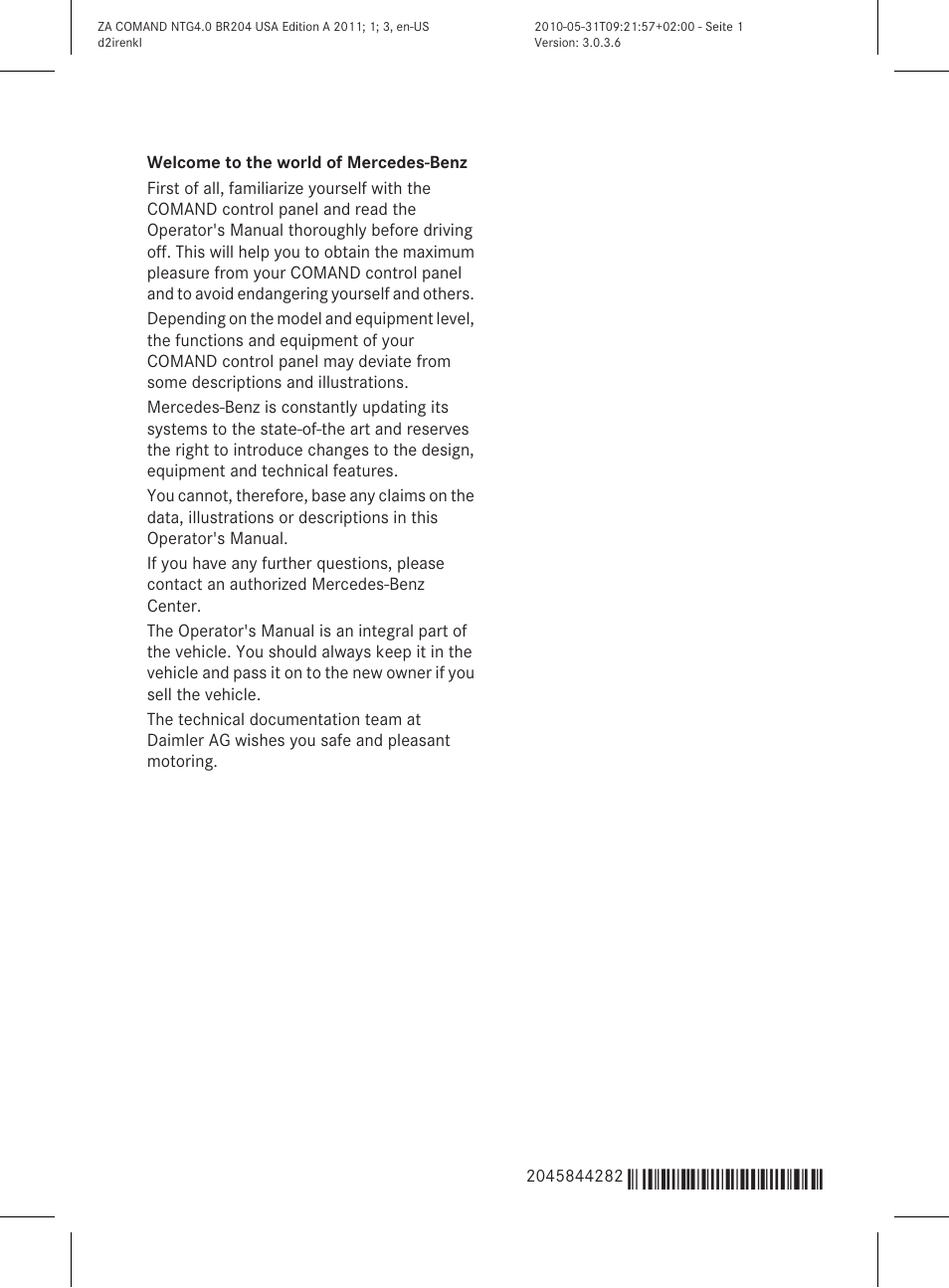 6515687613_buchblock.pdf | Mercedes-Benz GLK-Class 2011 COMAND Manual User Manual | Page 3 / 190