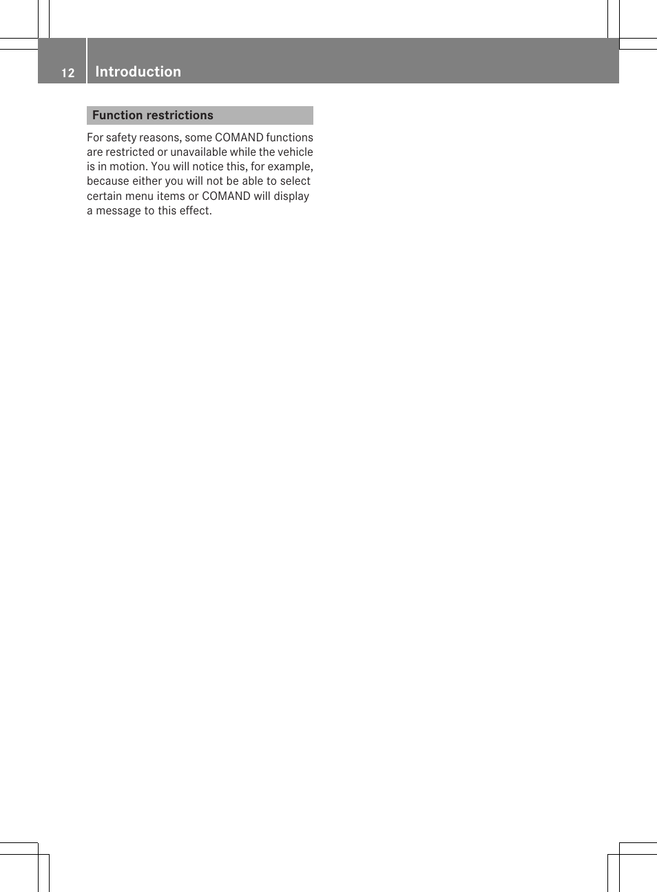 Introduction | Mercedes-Benz E-Coupe 2011 COMAND Manual User Manual | Page 14 / 194