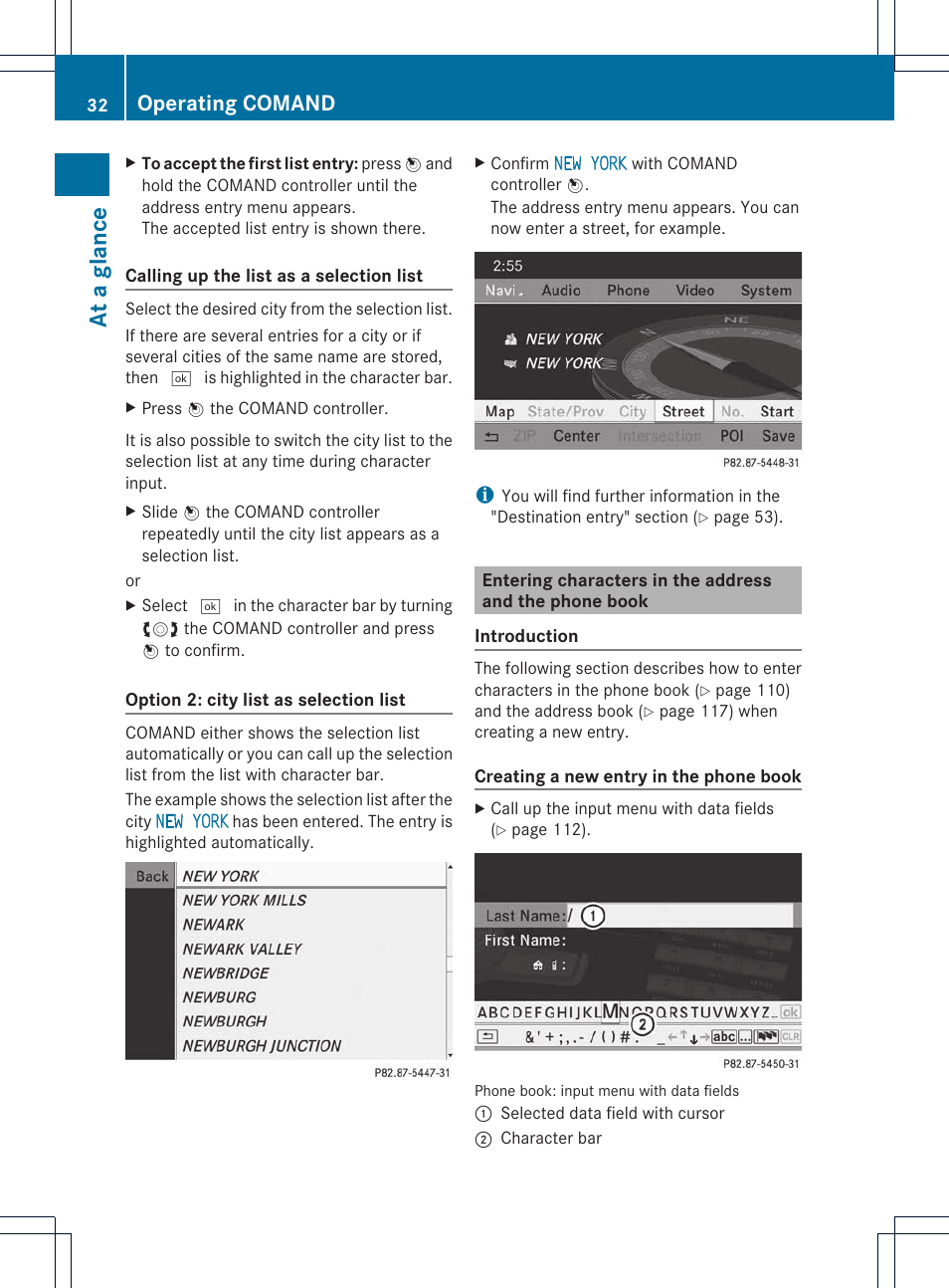 At a glance, Operating comand | Mercedes-Benz E-Coupe 2011 COMAND Manual User Manual | Page 34 / 194
