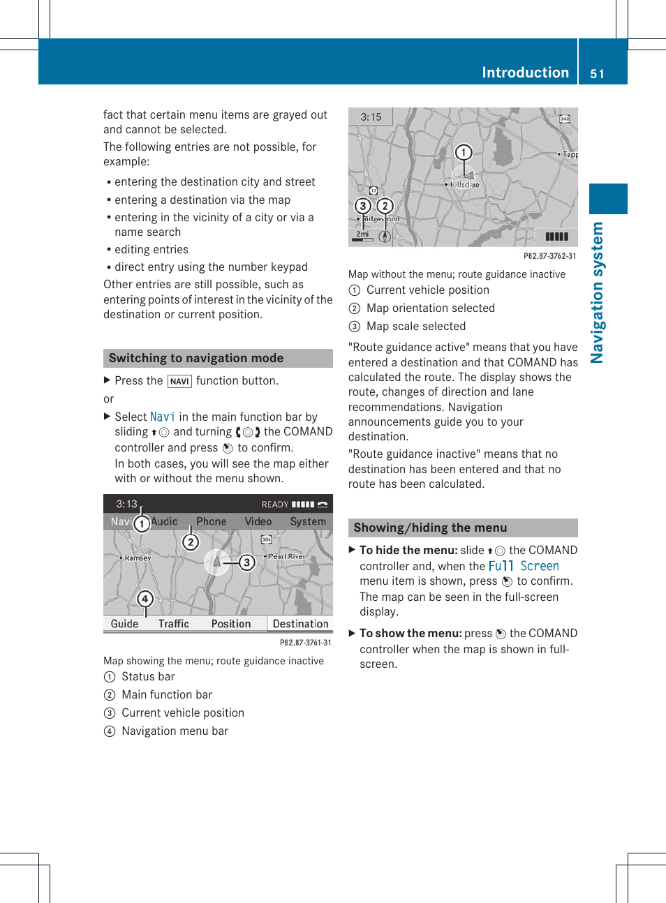 Na vigation system, Introduction | Mercedes-Benz E-Coupe 2011 COMAND Manual User Manual | Page 53 / 194