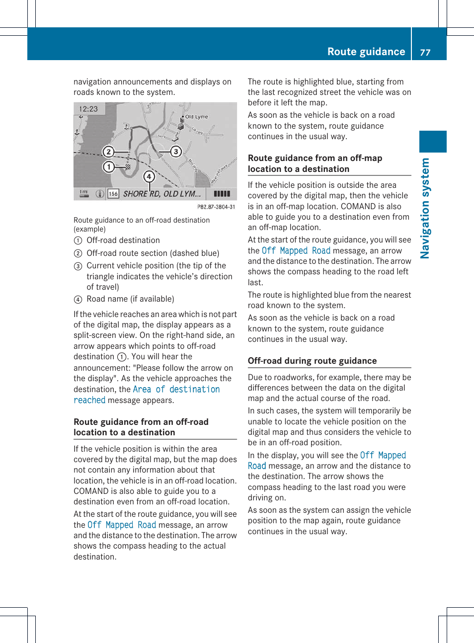 Navigat ion system, Route guidance | Mercedes-Benz E-Coupe 2011 COMAND Manual User Manual | Page 79 / 194