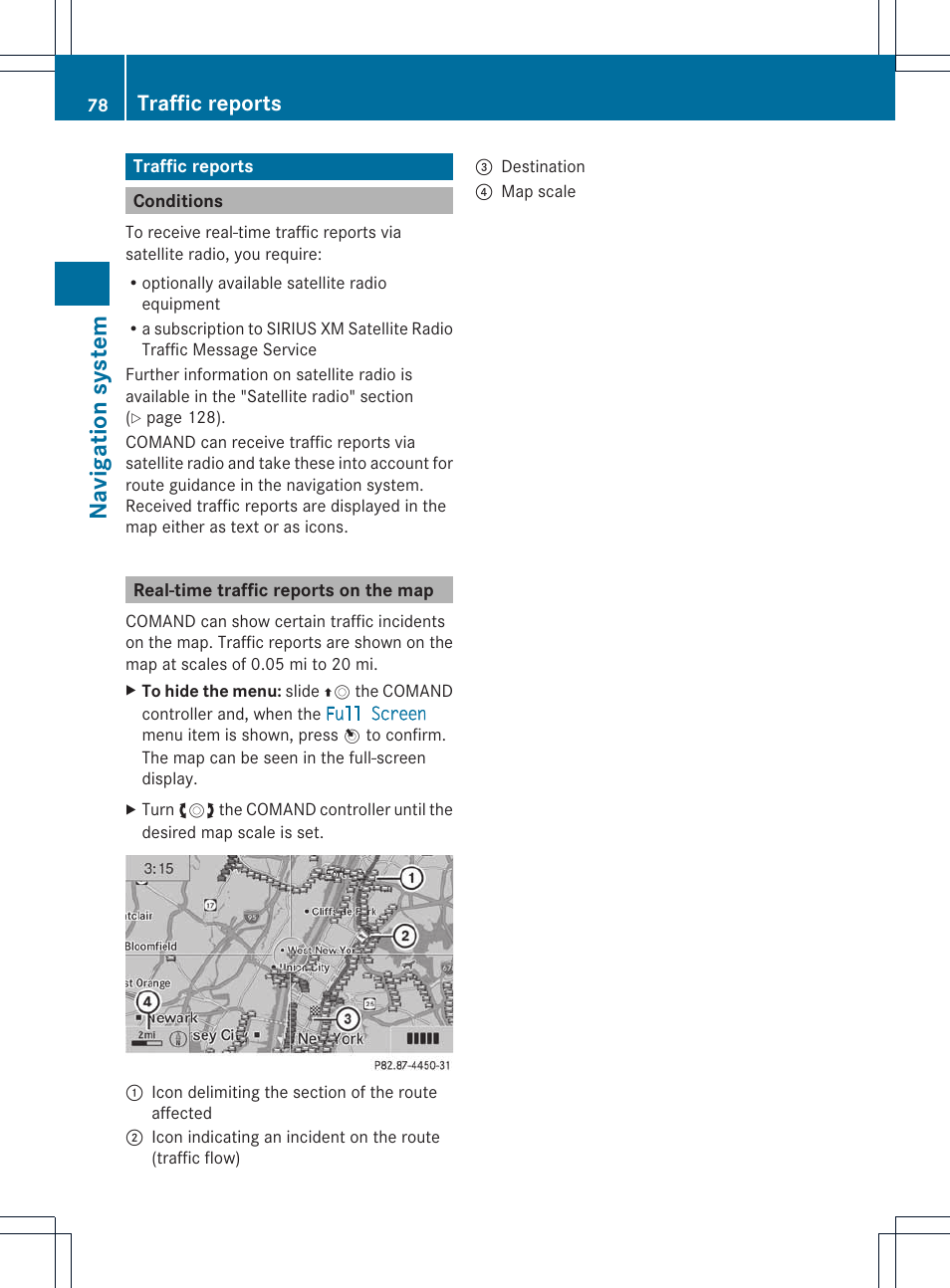 Na vigation system, Traffic reports | Mercedes-Benz E-Coupe 2011 COMAND Manual User Manual | Page 80 / 194