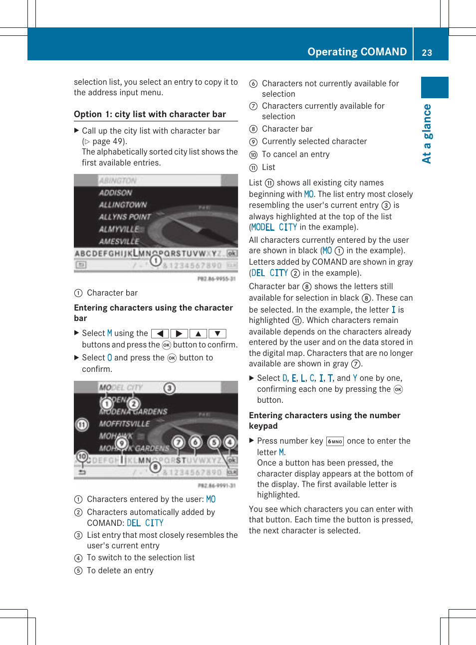 At a glance, Operating comand | Mercedes-Benz CLS-Class 2011 COMAND Manual User Manual | Page 25 / 214