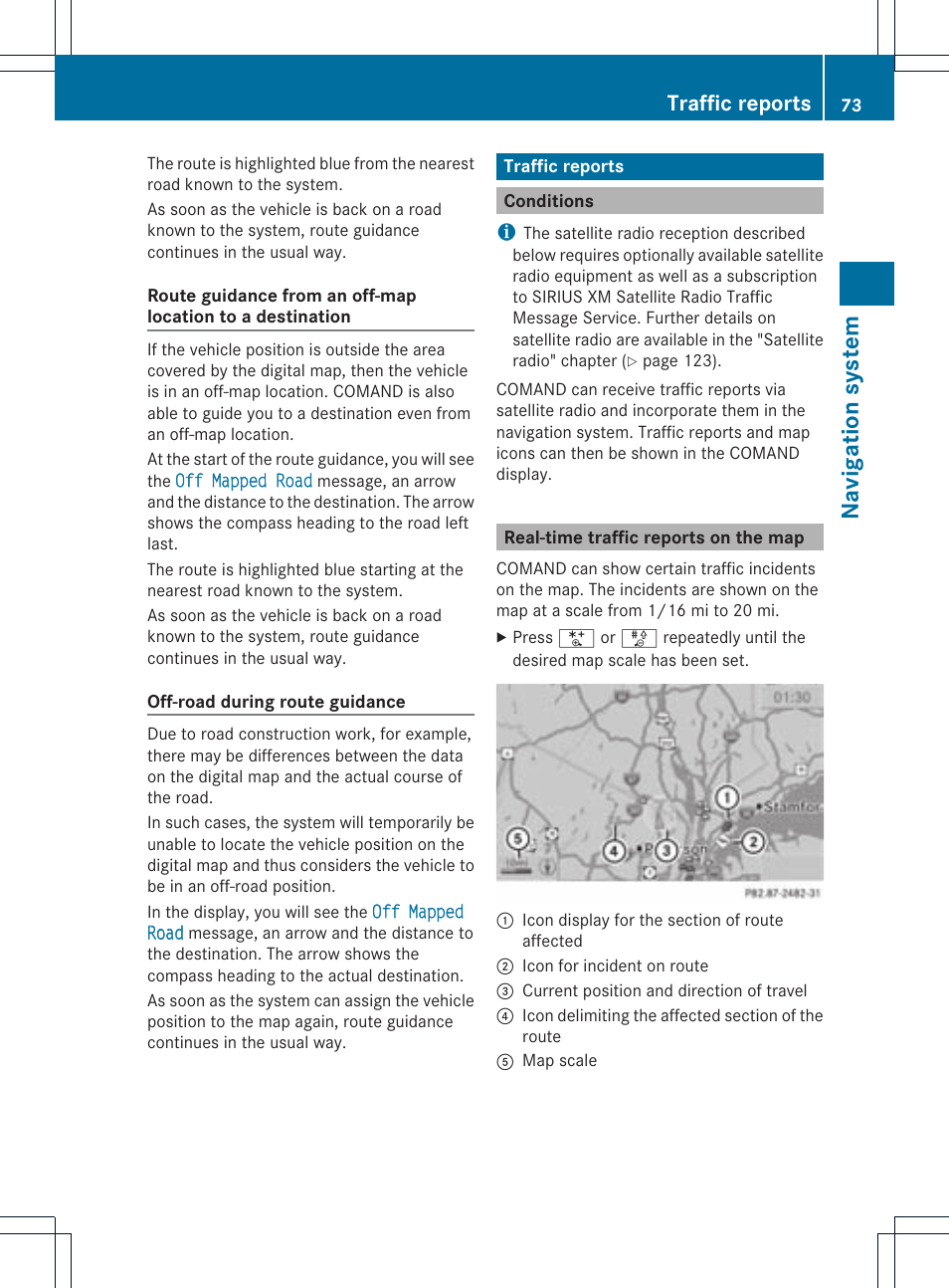 Navigat ion system, Traffic reports | Mercedes-Benz CLS-Class 2011 COMAND Manual User Manual | Page 75 / 214