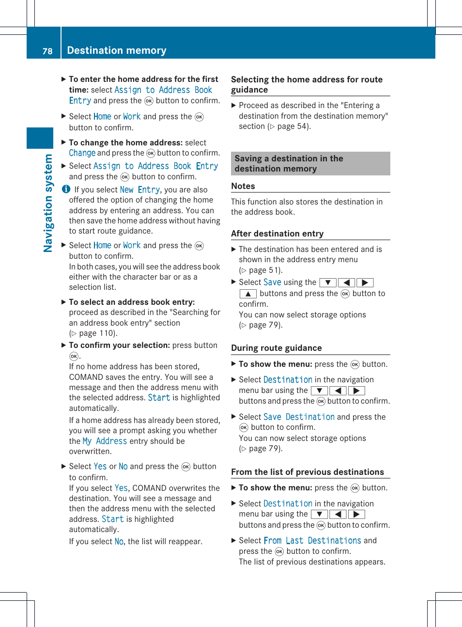 Navigat ion system | Mercedes-Benz CLS-Class 2011 COMAND Manual User Manual | Page 80 / 214
