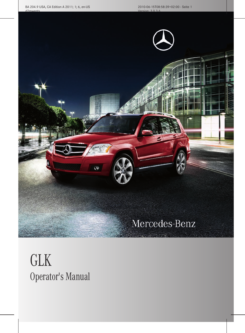 Mercedes-Benz GLK-Class 2011 Owners Manual User Manual | 304 pages