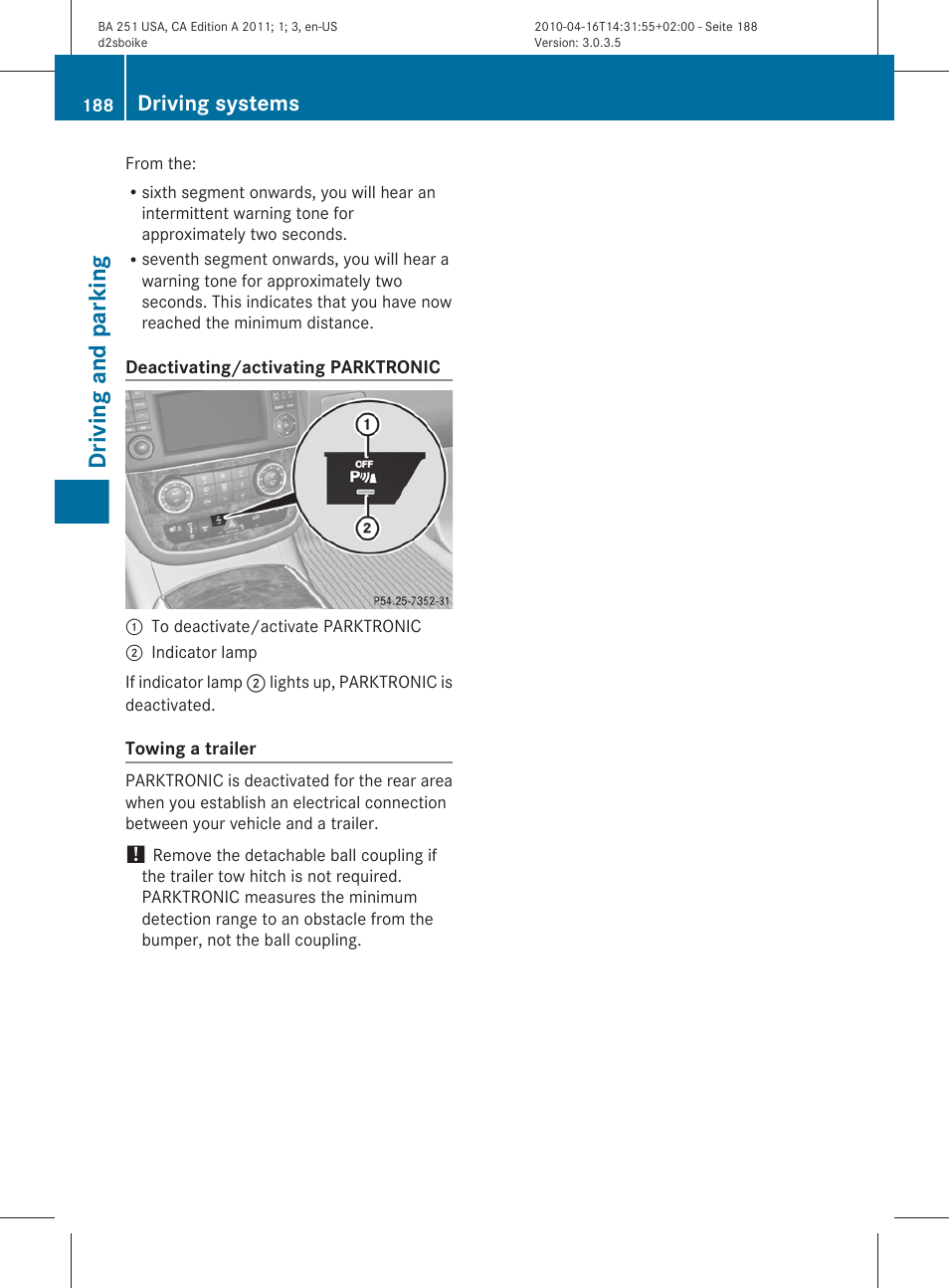 Driving and parking, Driving systems | Mercedes-Benz G-Class 2011 Owners Manual User Manual | Page 190 / 364