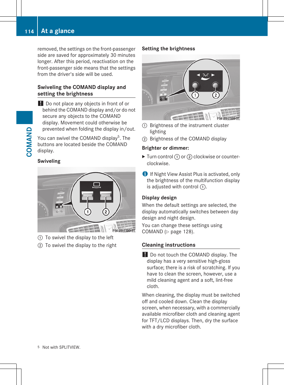 Comand, At a glance | Mercedes-Benz CL-Class 2011 User Manual | Page 116 / 480