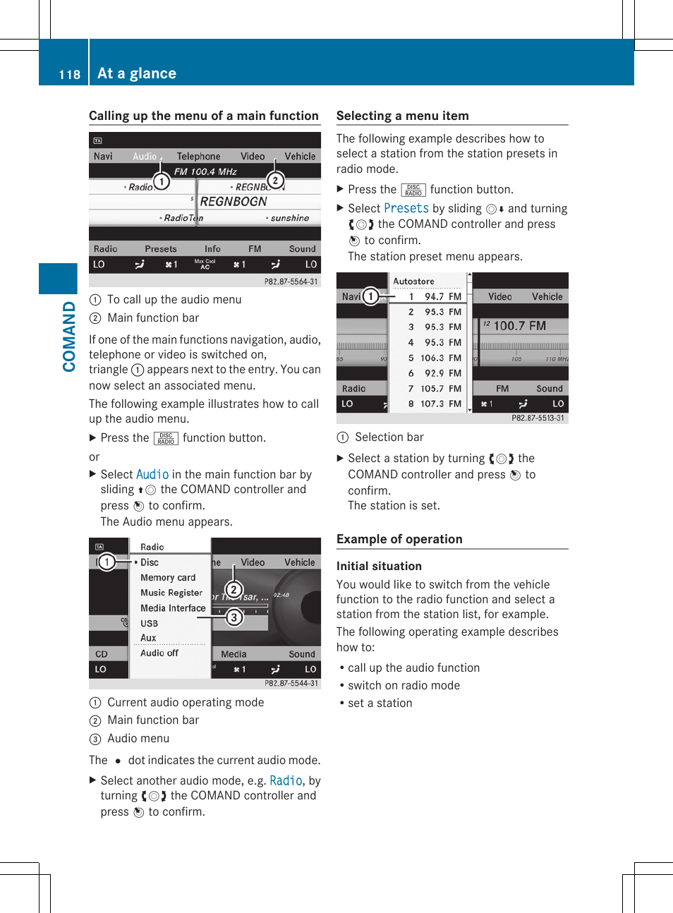 Comand, At a glance | Mercedes-Benz CL-Class 2011 User Manual | Page 120 / 480