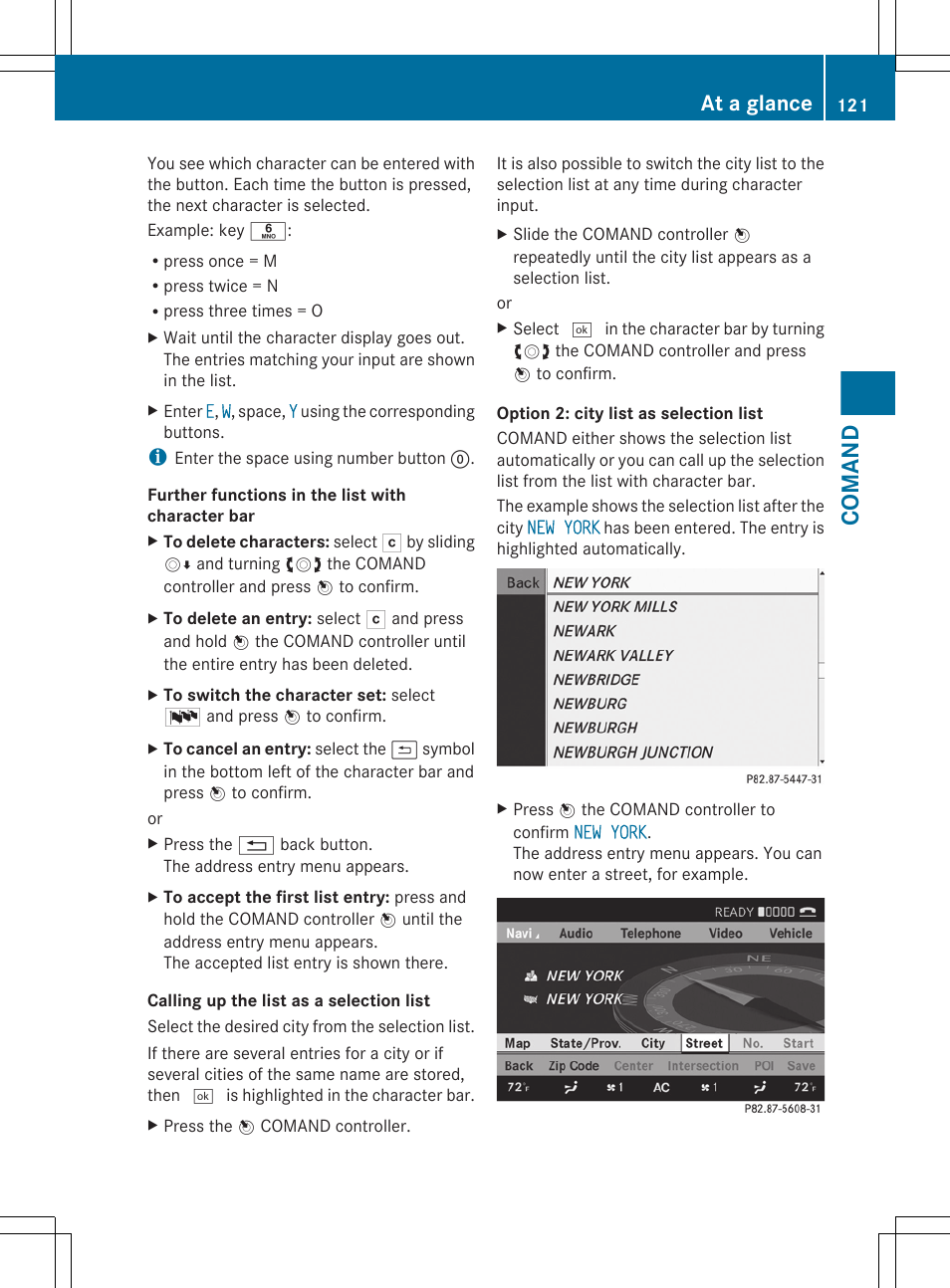 Comand, At a glance | Mercedes-Benz CL-Class 2011 User Manual | Page 123 / 480