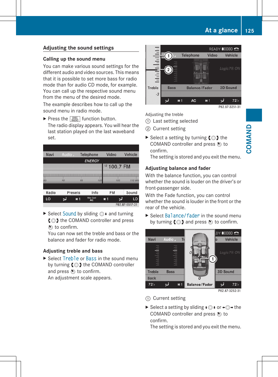 Comand, At a glance | Mercedes-Benz CL-Class 2011 User Manual | Page 127 / 480