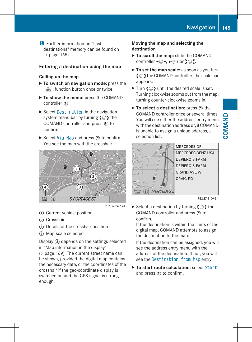 Comand, Navigation | Mercedes-Benz CL-Class 2011 User Manual | Page 147 / 480