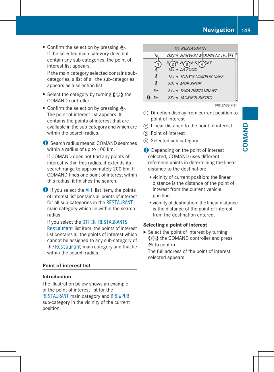 Comand, Navigation | Mercedes-Benz CL-Class 2011 User Manual | Page 151 / 480