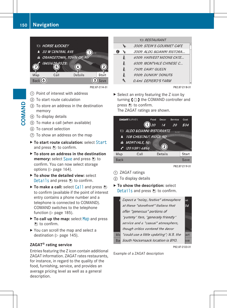 Comand, Navigation | Mercedes-Benz CL-Class 2011 User Manual | Page 152 / 480