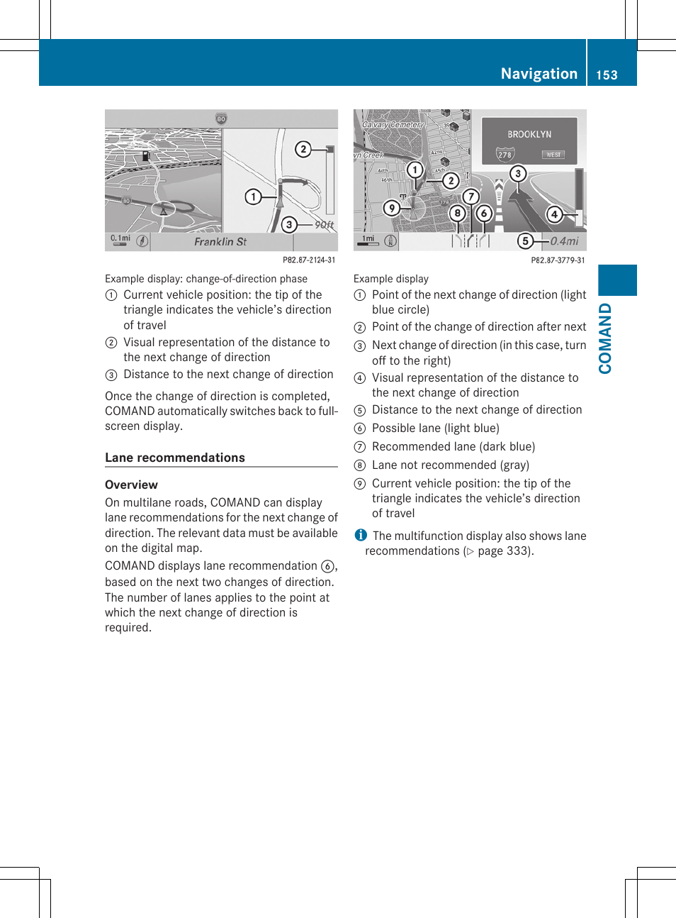 Comand, Navigation | Mercedes-Benz CL-Class 2011 User Manual | Page 155 / 480