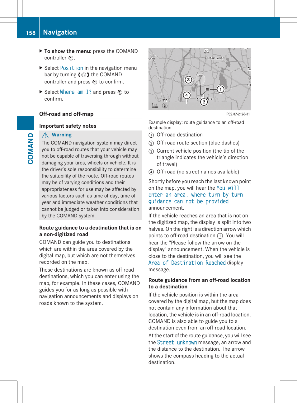 Comand, Navigation | Mercedes-Benz CL-Class 2011 User Manual | Page 160 / 480