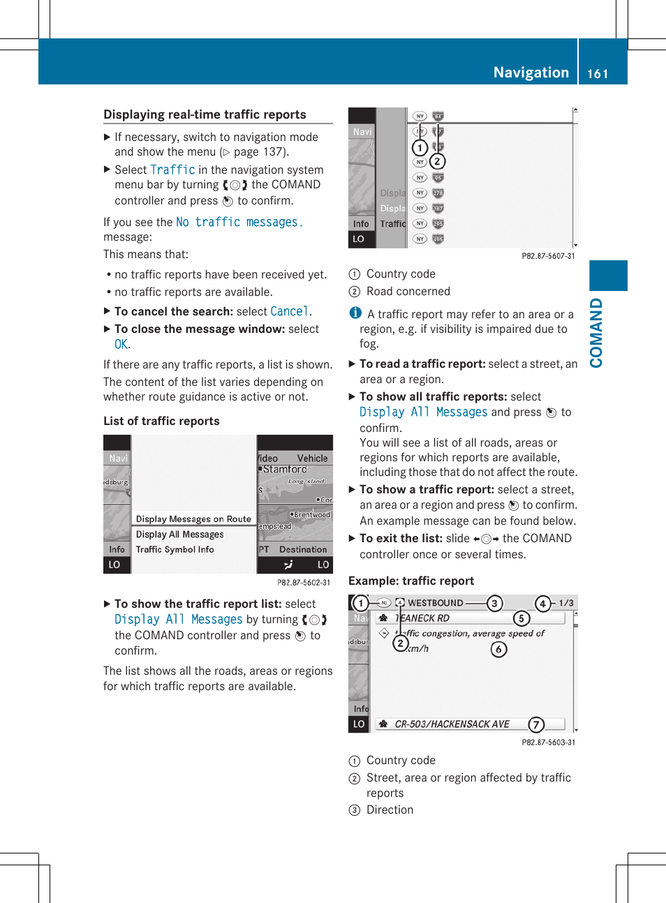 Comand, Navigation | Mercedes-Benz CL-Class 2011 User Manual | Page 163 / 480