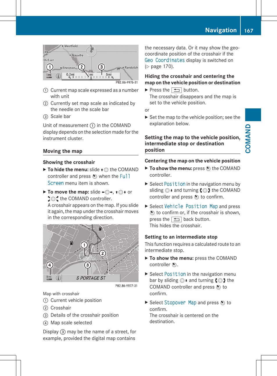 Comand, Navigation | Mercedes-Benz CL-Class 2011 User Manual | Page 169 / 480