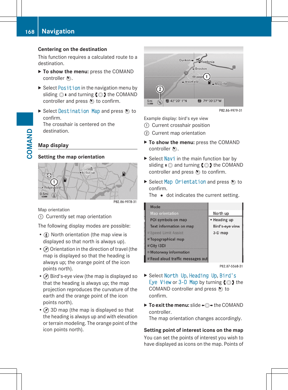 Comand, Navigation | Mercedes-Benz CL-Class 2011 User Manual | Page 170 / 480