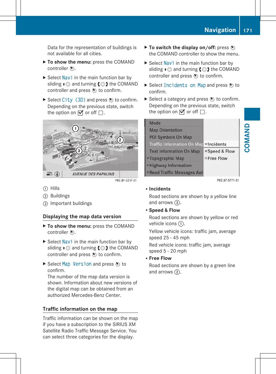 Comand, Navigation | Mercedes-Benz CL-Class 2011 User Manual | Page 173 / 480