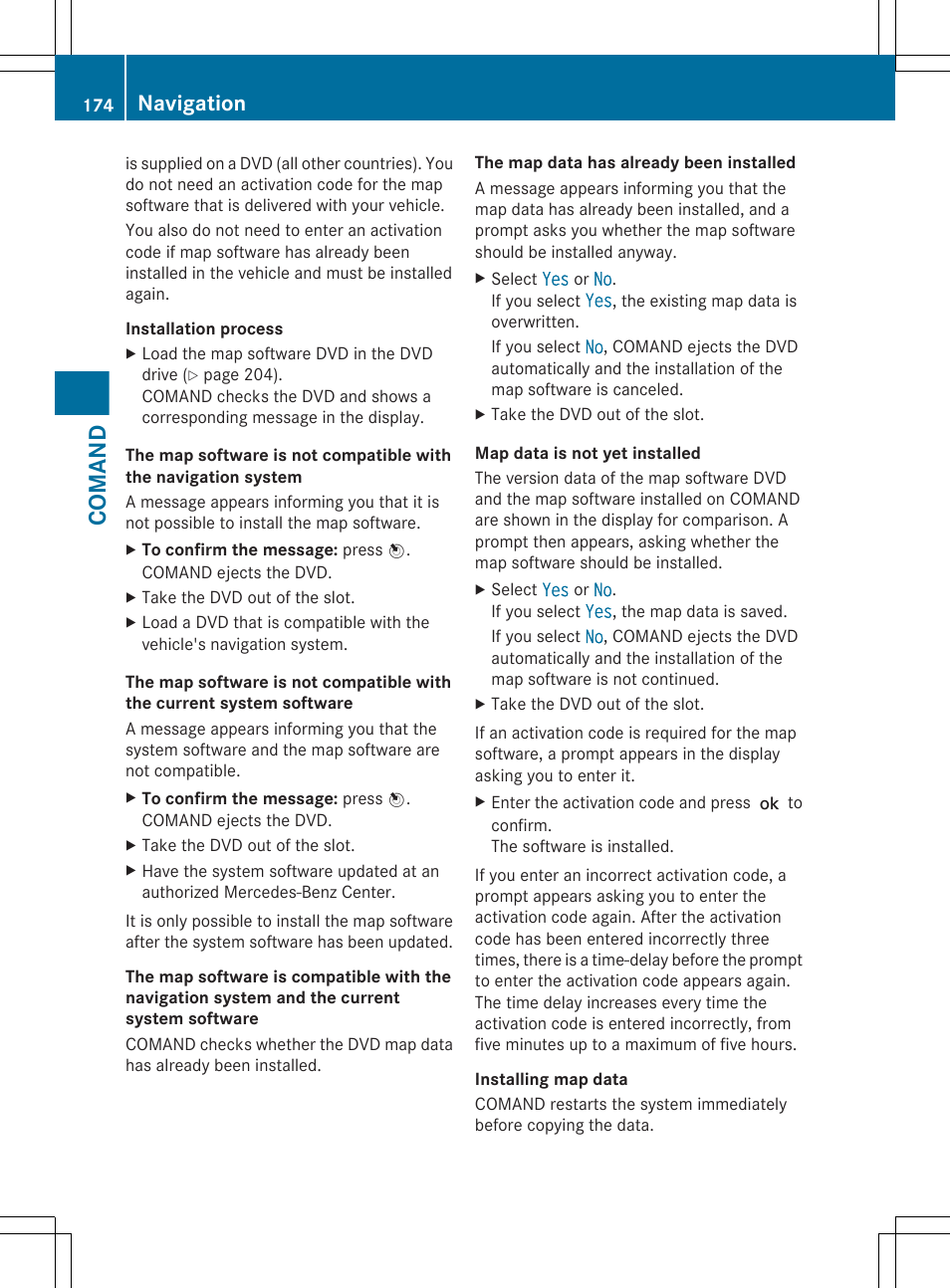 Comand, Navigation | Mercedes-Benz CL-Class 2011 User Manual | Page 176 / 480